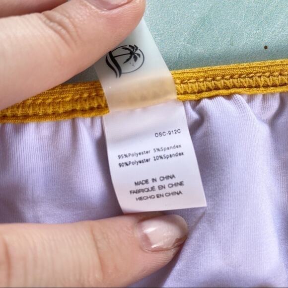 Cupshe mustard yellow ribbed bikini bottom sz M - Picture 4 of 5